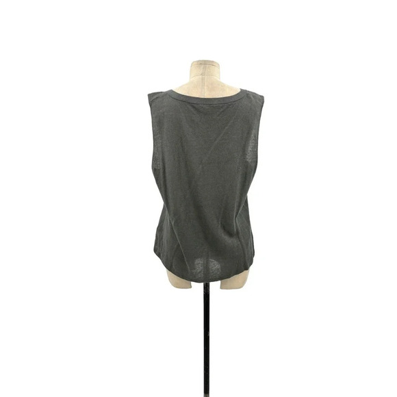 Lafayette 148 New York Charcoal Gray Linen Tank Top Size XL - Picture 6 of 9
